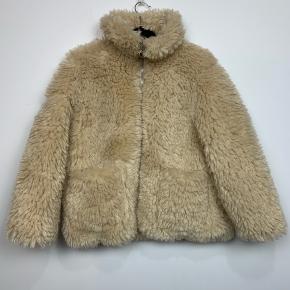Jackets & Coats Nwt Fluffy Teddy Bear Coat In Cream